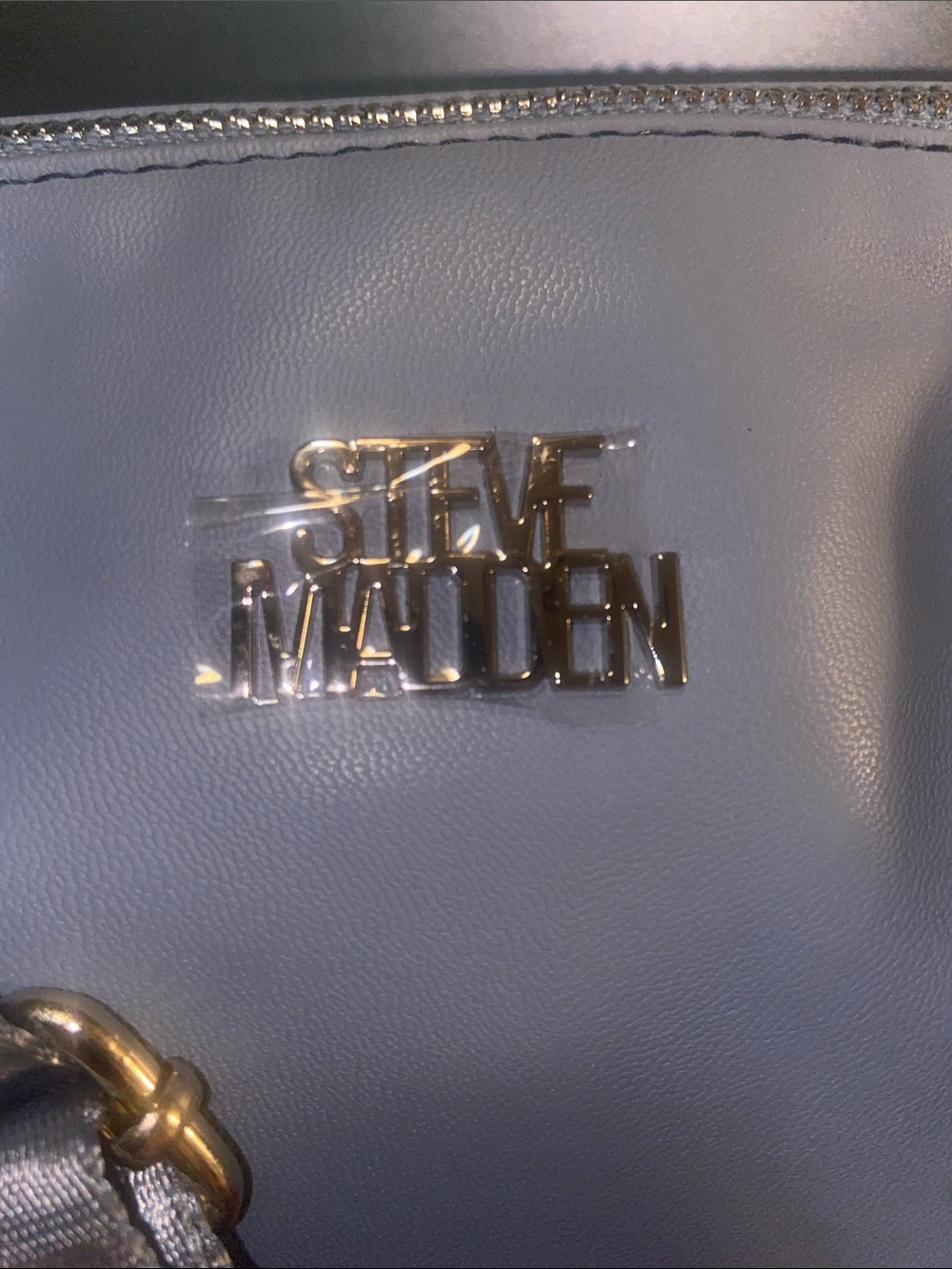 Steve Madden Powder Blue Crossbody with Branded Webbing Strap - Picture 3 of 4